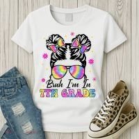 Bruh Im In 7th Grade Messy Bun First Day Of School Women's T-Shirt thumb 3