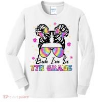 Bruh Im In 7th Grade Messy Bun First Day Of School Kids Long Sleeve Shirt thumb 0