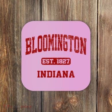 Bloomington Indiana IN Vintage State Athletic Style Coaster