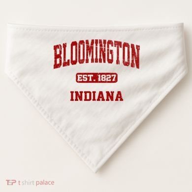Bloomington Indiana IN Vintage State Athletic Style USA-Made Doggie Bandana