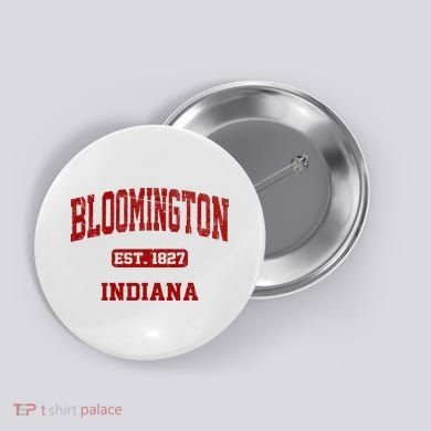Bloomington Indiana IN Vintage State Athletic Style Button
