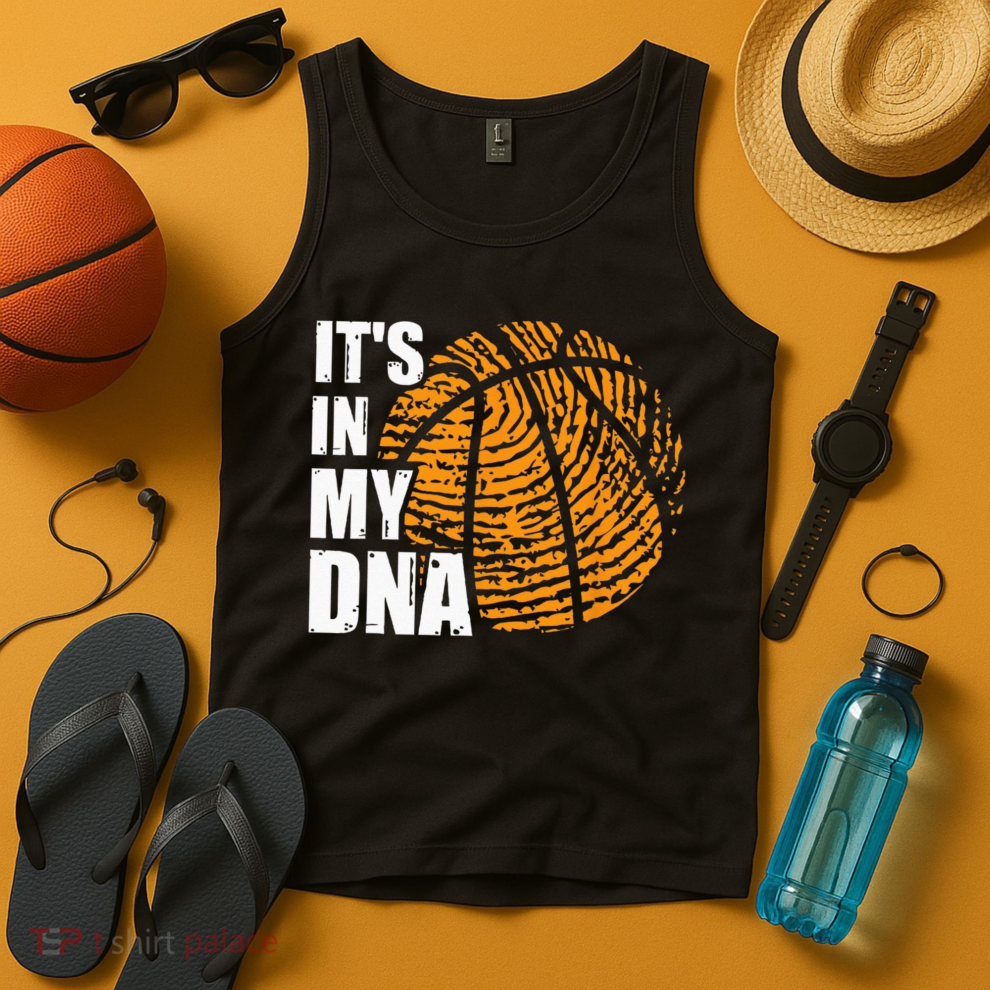 Basketball Its In My DNA Fingerprint Funny Basketball Tank Top