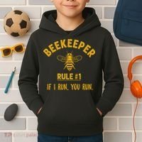 Beekeeper If I Run You Run Save The Bees Climate Change Kids Hoodie thumb 2