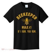 Beekeeper If I Run You Run Save The Bees Climate Change Kids T-Shirt thumb 0