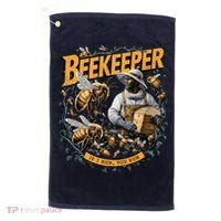Beekeeper If I Run You Run Apiculture Bee Keeper Beekeeping Bee Lovers Honeybees Golf Towel thumb 0
