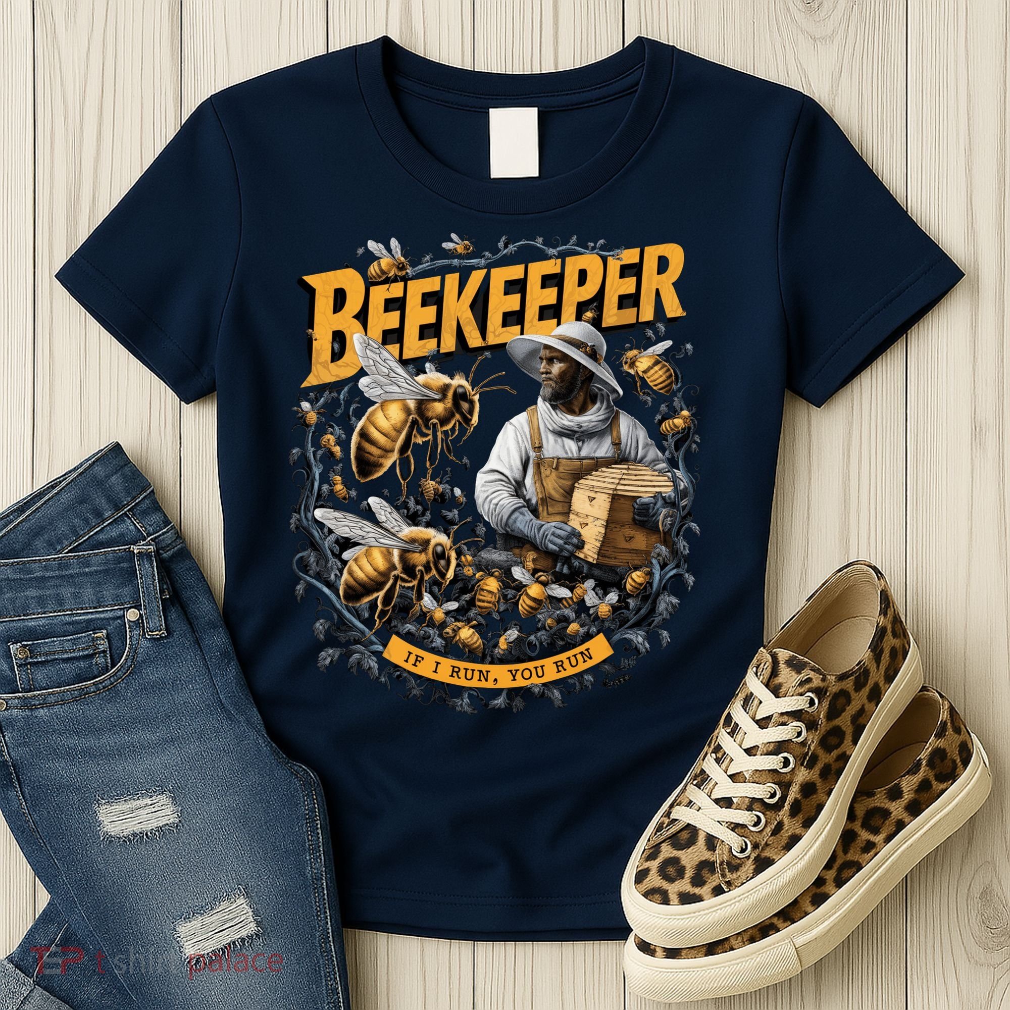 Beekeeper If I Run You Run Apiculture Bee Keeper Beekeeping Bee Lovers Honeybees Women's T-Shirt