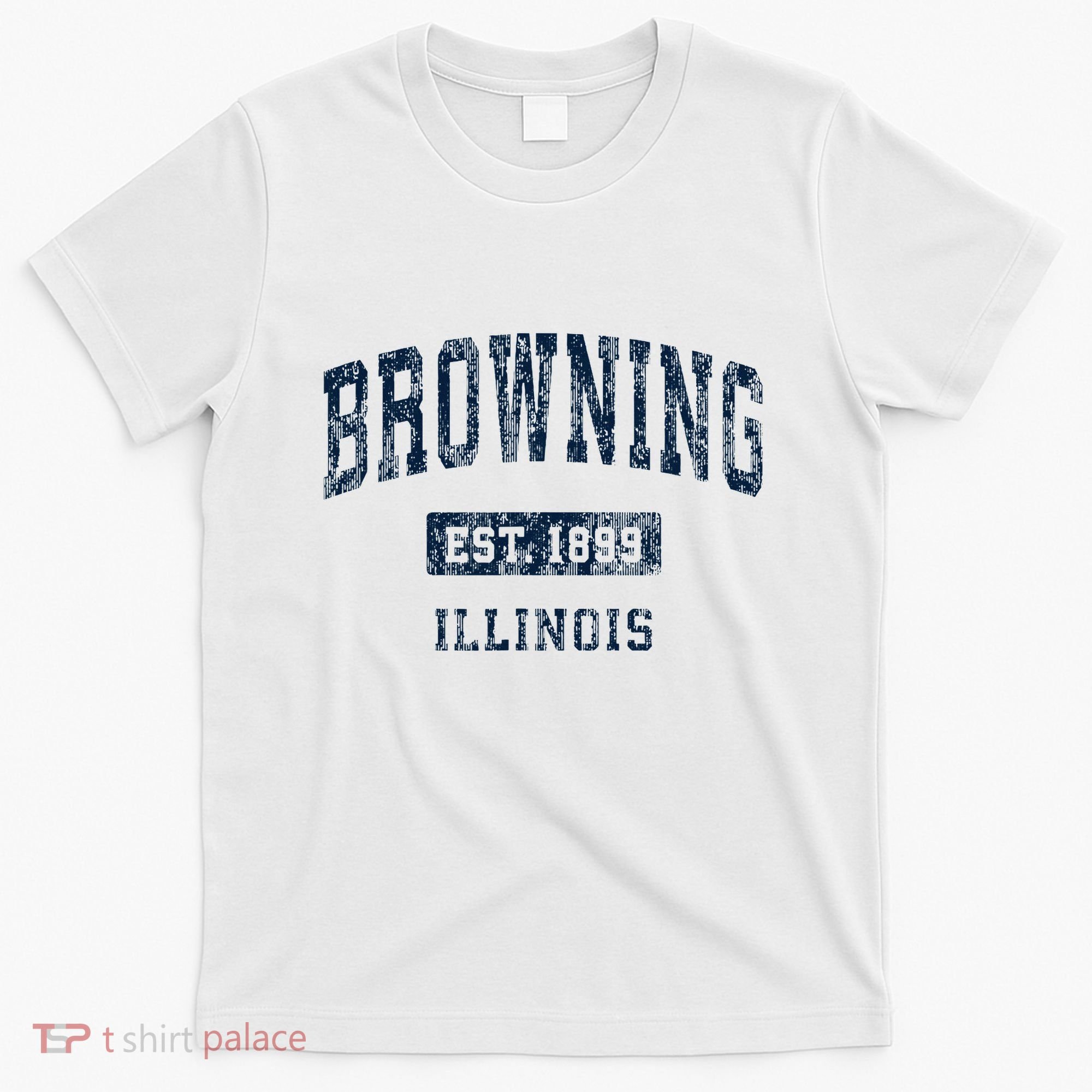 Browning Illinois Il Vintage Athletic Sports T-Shirt