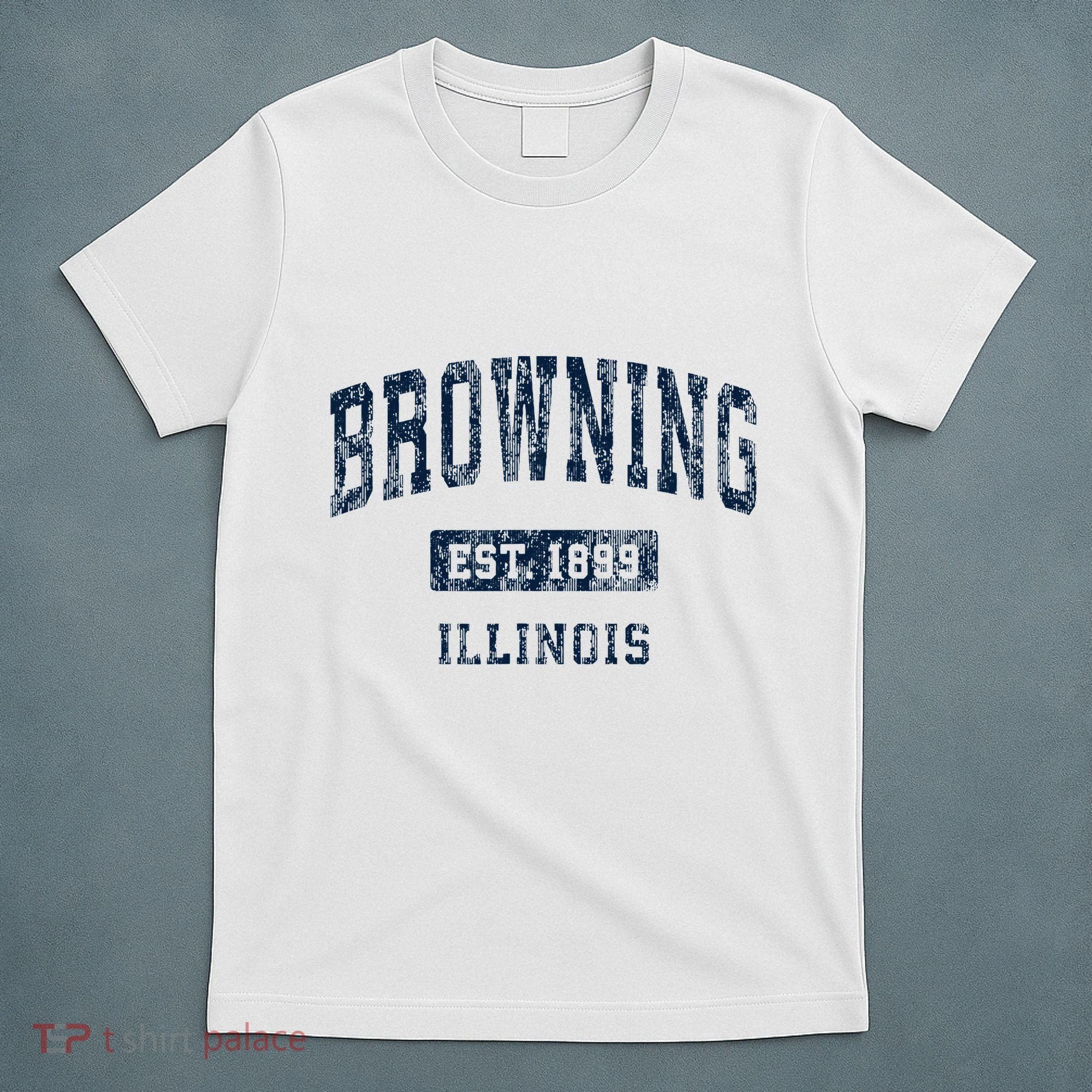 Browning Illinois Il Vintage Athletic Sports T-Shirt