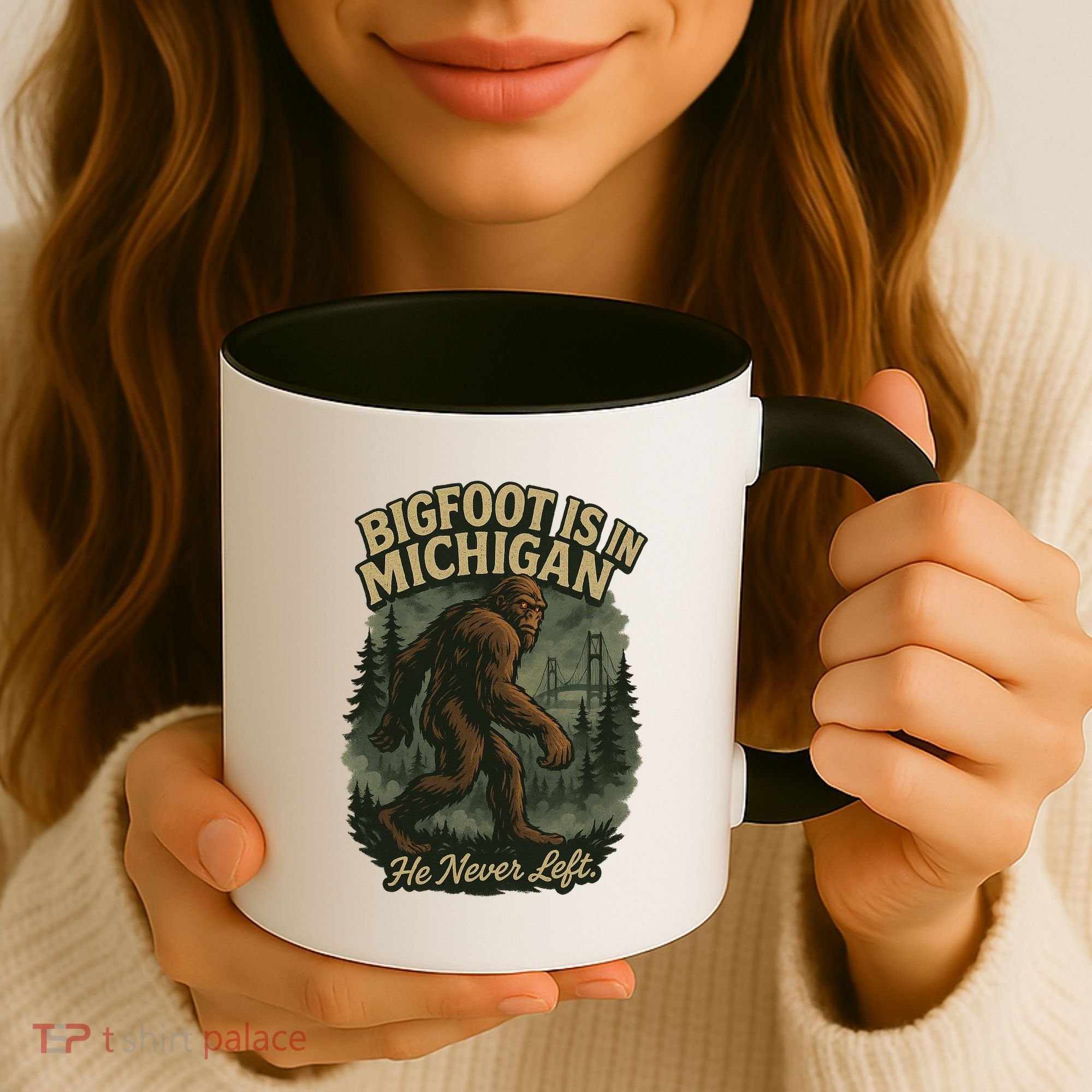 Bigfoot Is In Michigan Coffee Mug