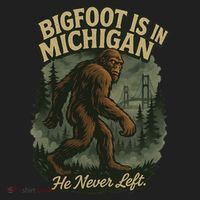 Bigfoot Is In Michigan Golf Towel thumb 3