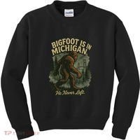 Bigfoot Is In Michigan Kids Sweatshirt thumb 0