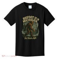 Bigfoot Is In Michigan Kids T-Shirt thumb 0