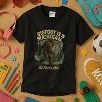 Bigfoot Is In Michigan Kids T-Shirt thumb 3
