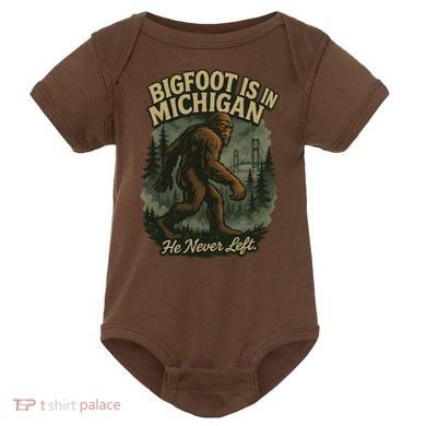 Bigfoot Is In Michigan Baby Bodysuit