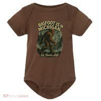 Bigfoot Is In Michigan Baby Bodysuit thumb 0
