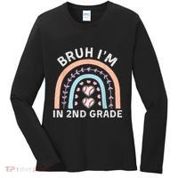 Bruh IM In 2nd Grade Back To School 2nd Grade Baseball Women's Long Sleeve Shirt thumb 0