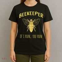 Beekeeper If I Run You Run Funny Beekeeping Lovers T-Shirt thumb 4