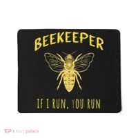 Beekeeper If I Run You Run Funny Beekeeping Lovers Mousepad thumb 0
