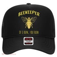 Beekeeper If I Run You Run Funny Beekeeping Lovers Hat thumb 0