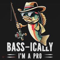 Bass Ically IM A Pro Bass Fishing Apparel For Polo thumb 3
