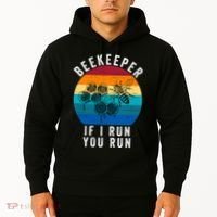 Beekeeper If I Run You Run Honeybees Apiculture Bee Keeper Beekeeping Bee Lovers Hoodie thumb 2