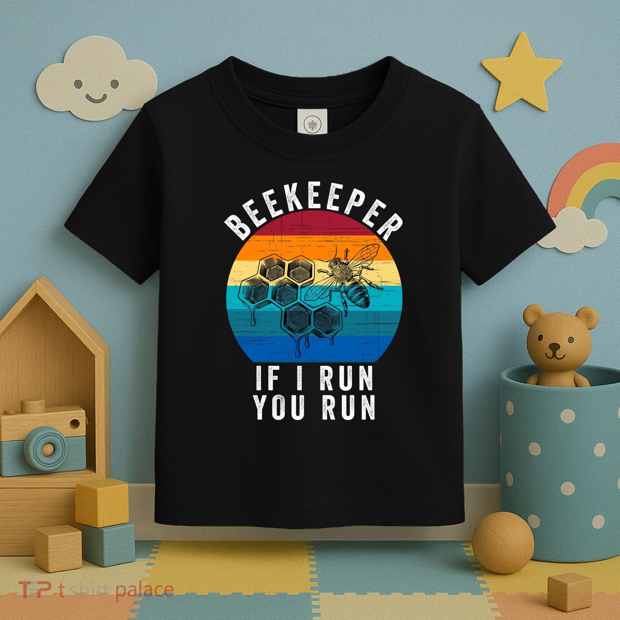 Beekeeper If I Run You Run Honeybees Apiculture Bee Keeper Beekeeping Bee Lovers Toddler T-Shirt