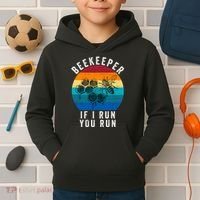 Beekeeper If I Run You Run Honeybees Apiculture Bee Keeper Beekeeping Bee Lovers Kids Hoodie thumb 2