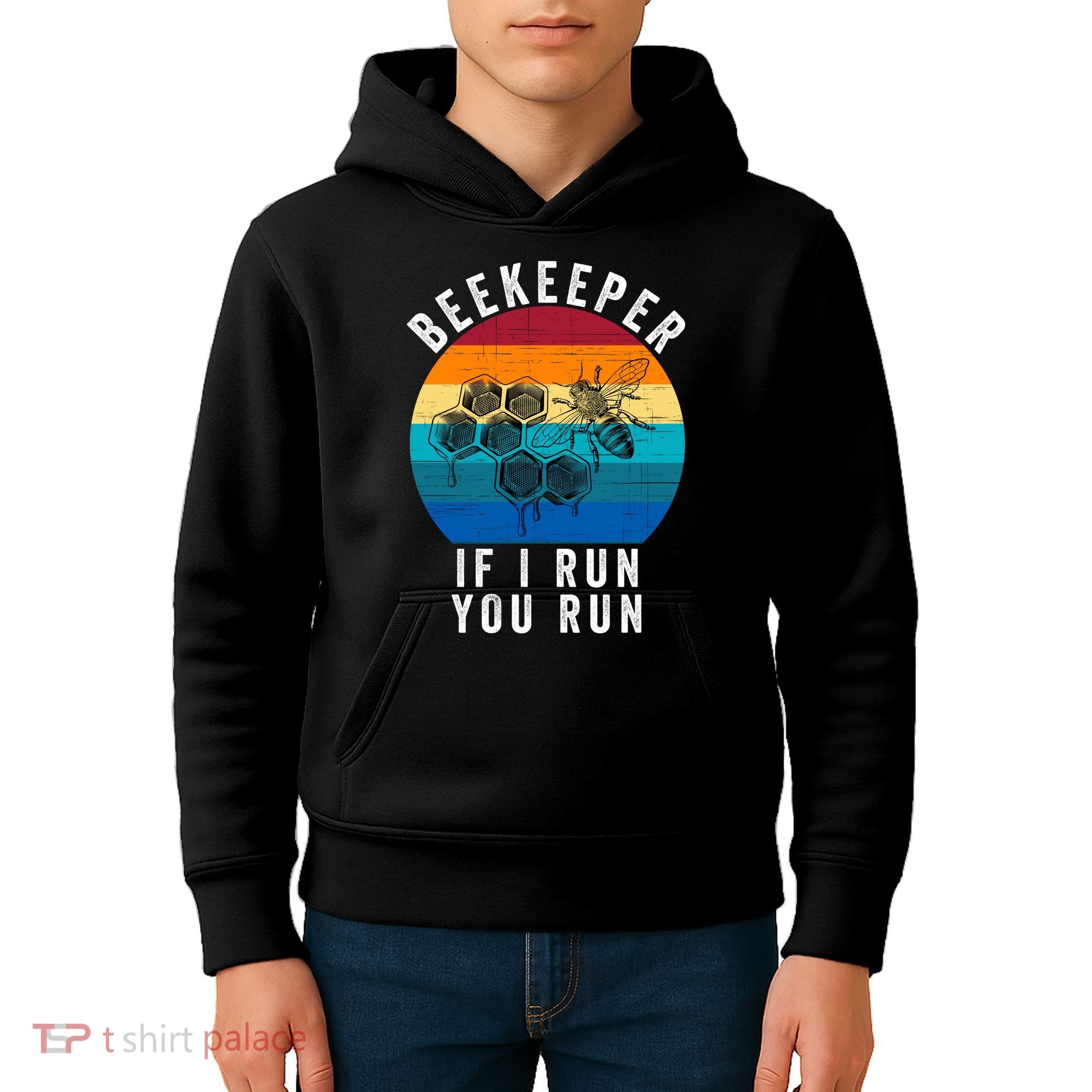Beekeeper If I Run You Run Honeybees Apiculture Bee Keeper Beekeeping Bee Lovers Kids Hoodie