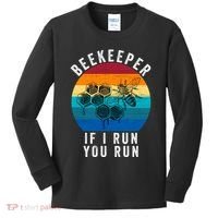 Beekeeper If I Run You Run Honeybees Apiculture Bee Keeper Beekeeping Bee Lovers Kids Long Sleeve Shirt thumb 0