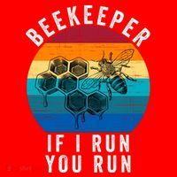 Beekeeper If I Run You Run Honeybees Apiculture Bee Keeper Beekeeping Bee Lovers Santa Hat thumb 1