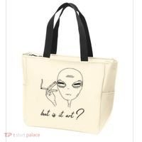 But Is It Art? Funny Smoking Alien Tote Bag thumb 3