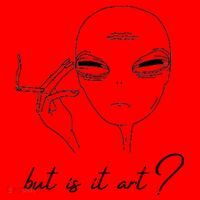 But Is It Art? Funny Smoking Alien Santa Hat thumb 1