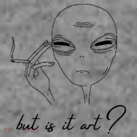 But Is It Art? Funny Smoking Alien Toddler Hoodie thumb 2