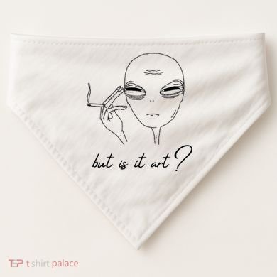But Is It Art? Funny Smoking Alien USA-Made Doggie Bandana