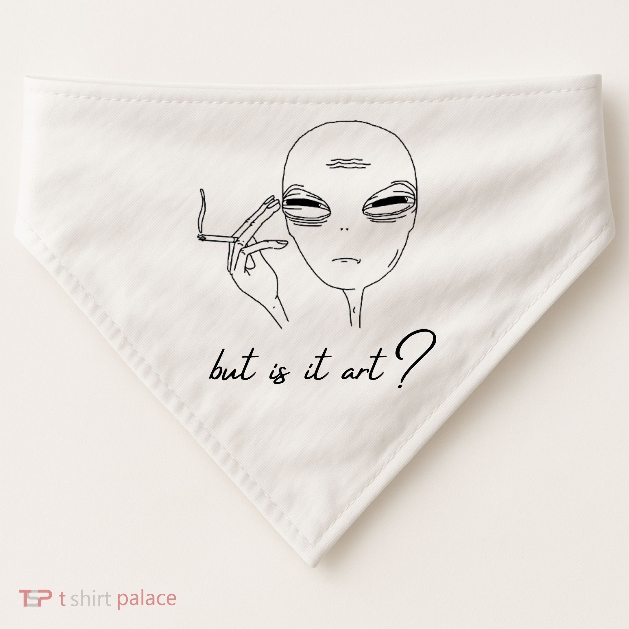 But Is It Art? Funny Smoking Alien USA-Made Doggie Bandana