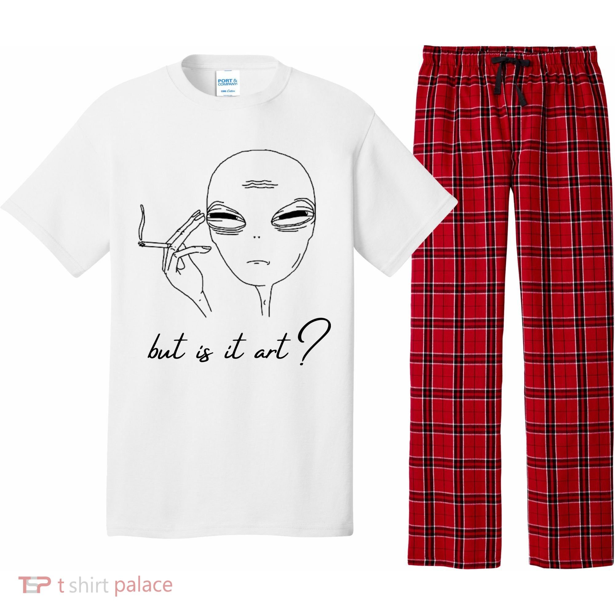 But Is It Art? Funny Smoking Alien Pajama Set