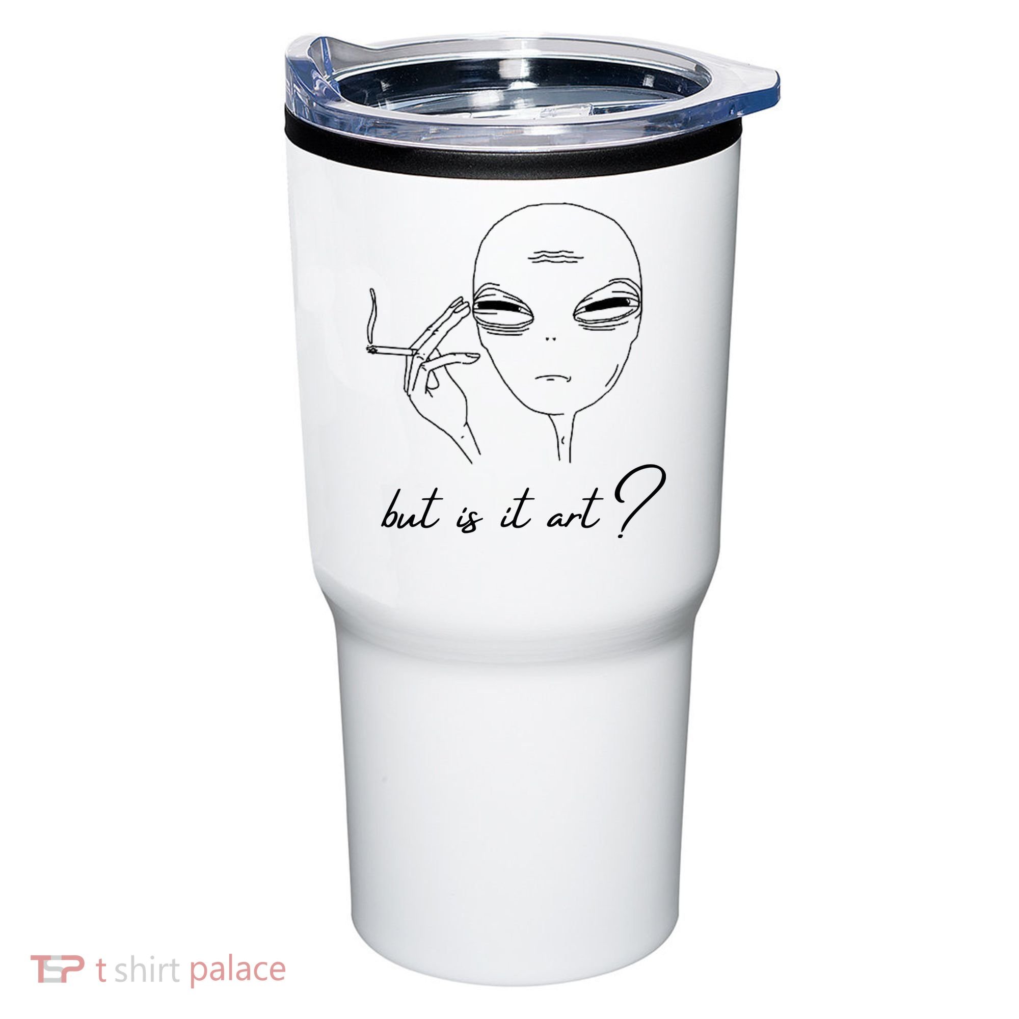 But Is It Art? Funny Smoking Alien Tumbler