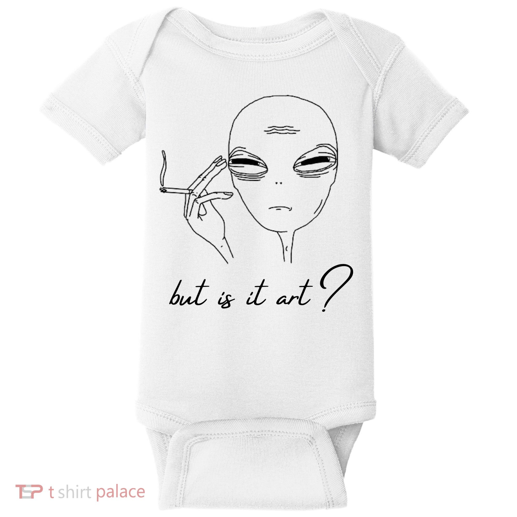 But Is It Art? Funny Smoking Alien Baby Bodysuit