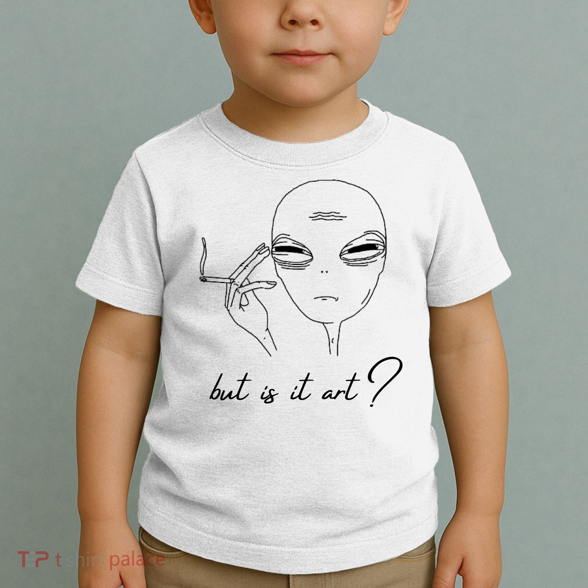 But Is It Art? Funny Smoking Alien Toddler T-Shirt