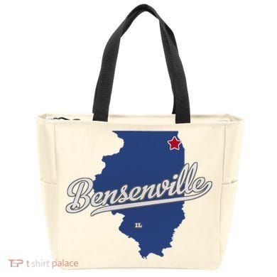 Bensenville Illinois Il Map Tote Bag