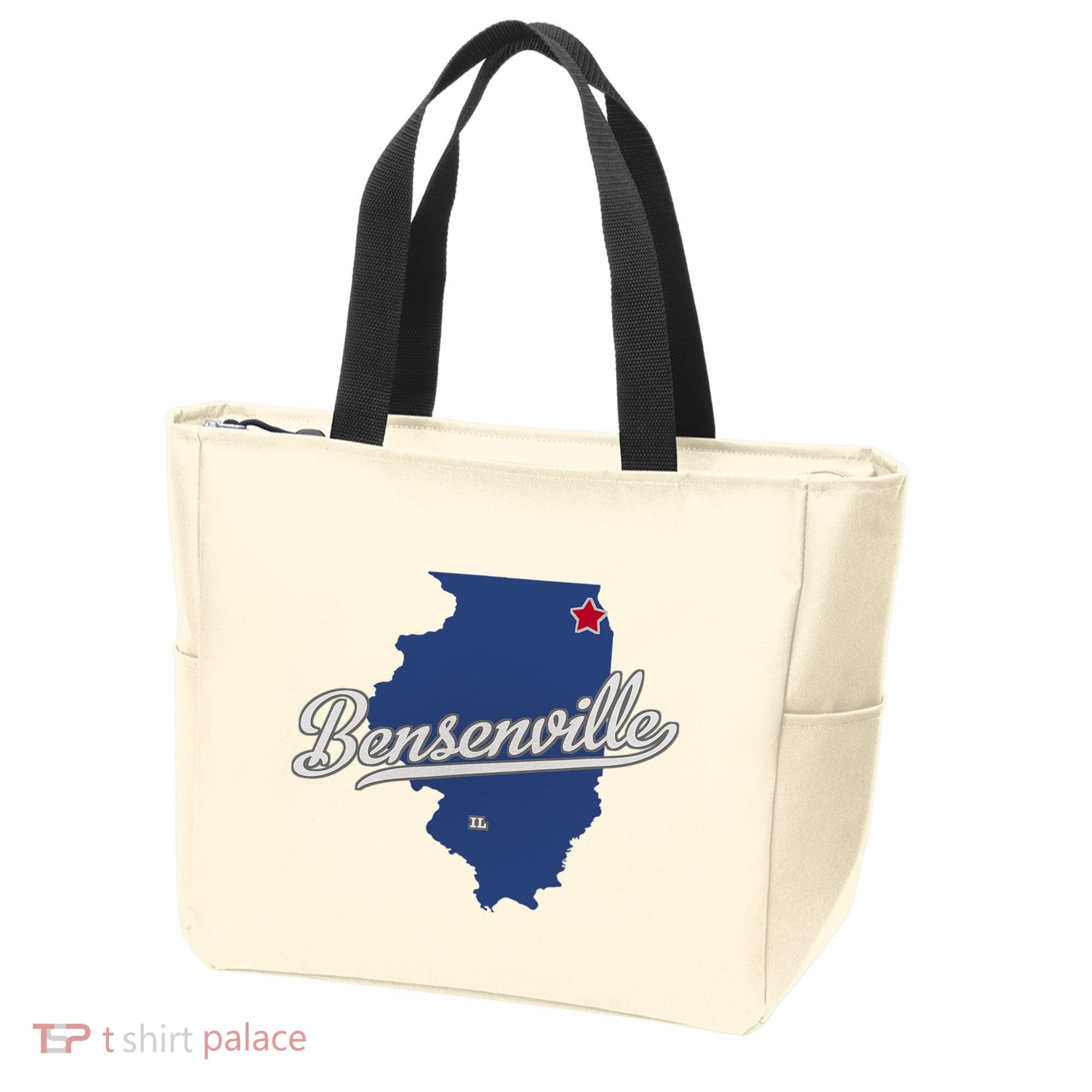 Bensenville Illinois Il Map Tote Bag