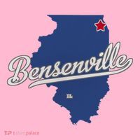 Bensenville Illinois Il Map Doggie Tank thumb 4