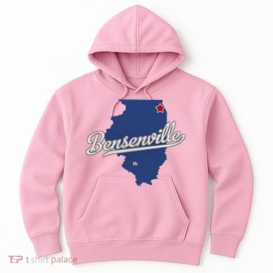 Bensenville Illinois Il Map Hoodie