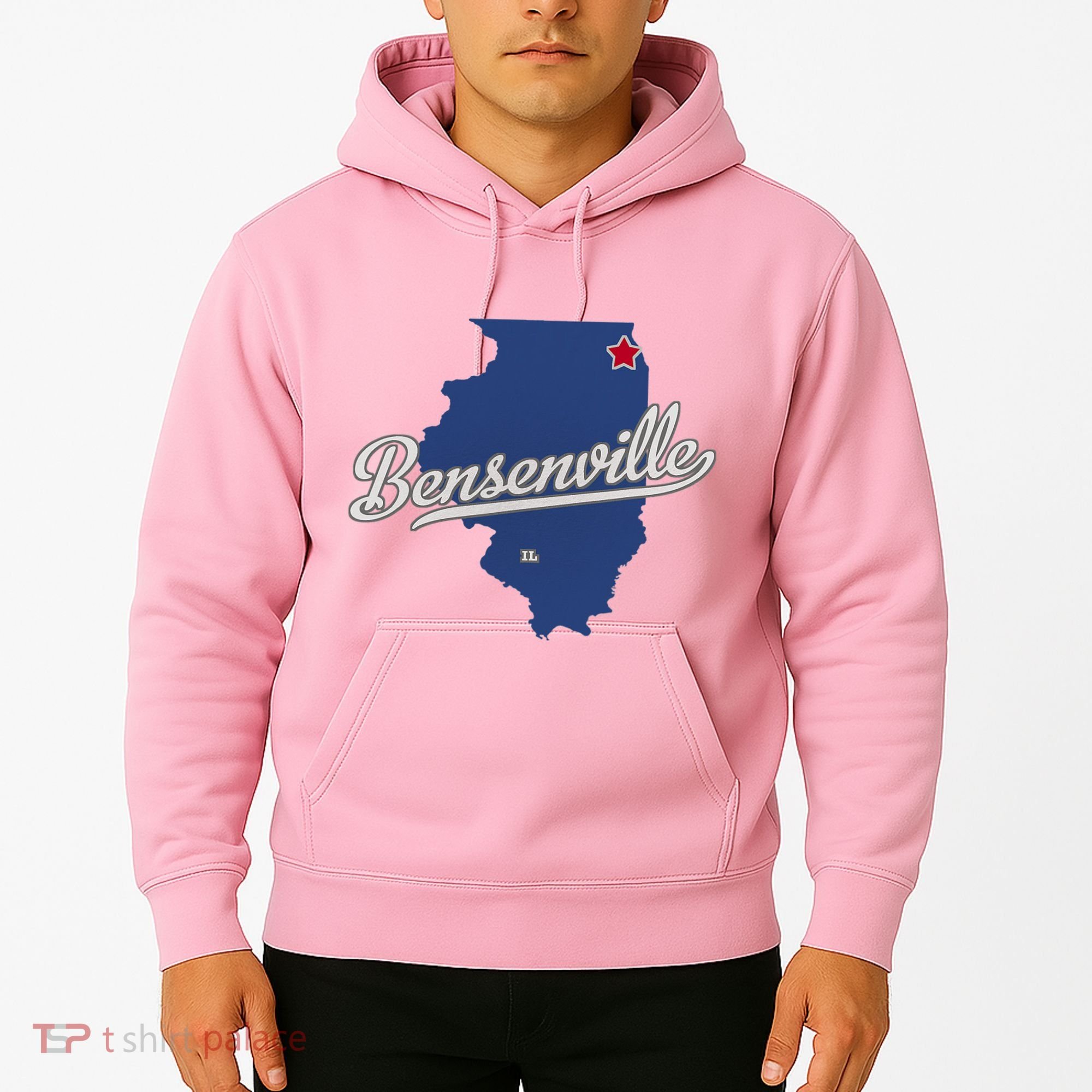Bensenville Illinois Il Map Hoodie