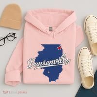 Bensenville Illinois Il Map Hoodie thumb 4