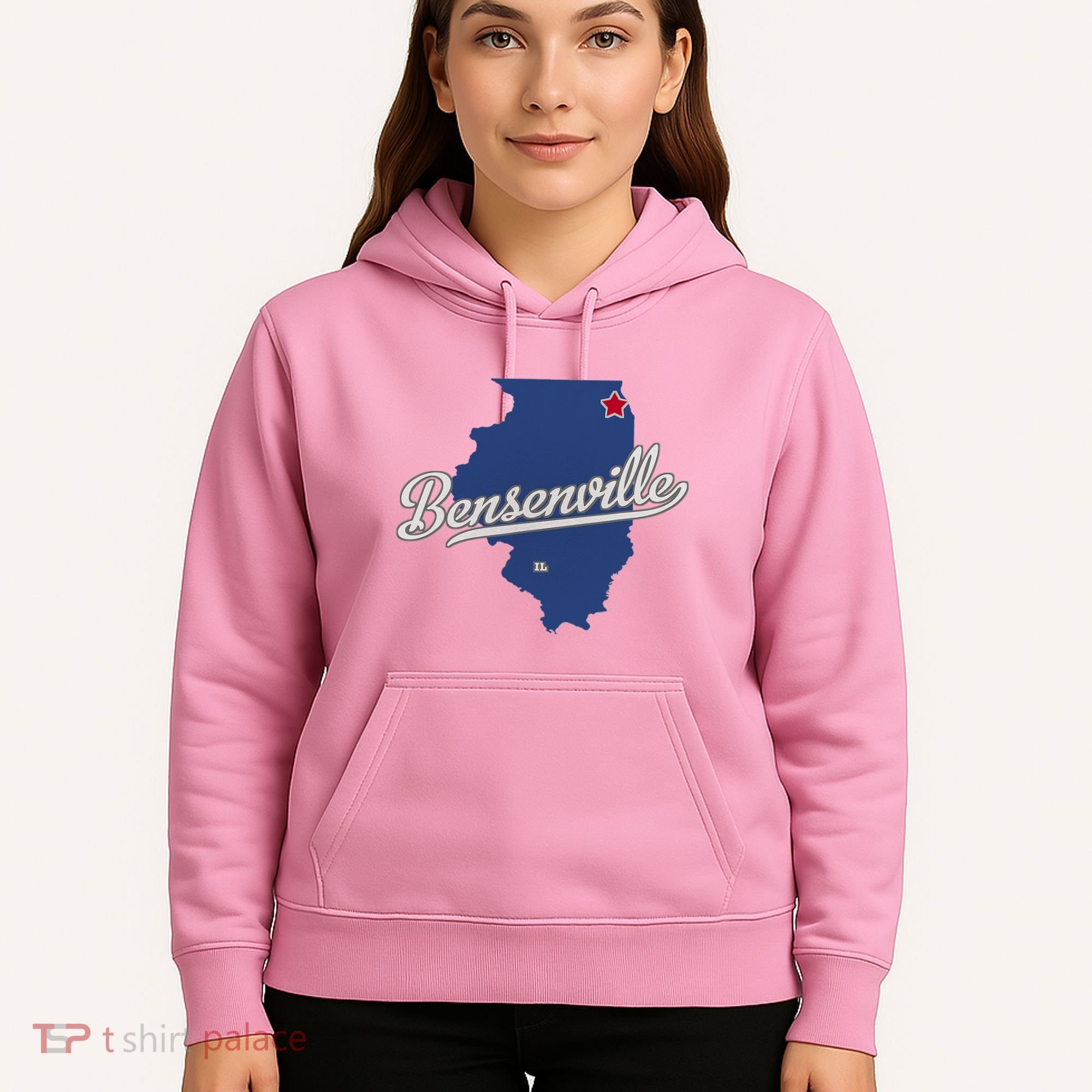Bensenville Illinois Il Map Hoodie