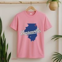 Bensenville Illinois Il Map T-Shirt thumb 2