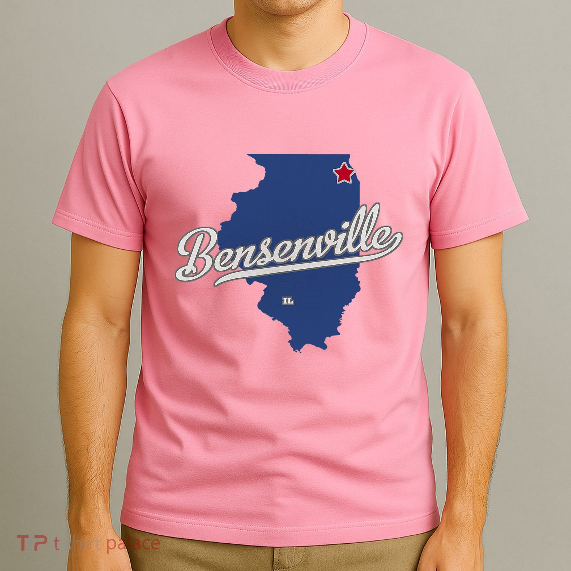 Bensenville Illinois Il Map T-Shirt