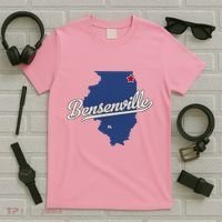 Bensenville Illinois Il Map T-Shirt thumb 5