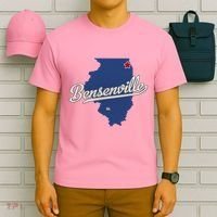 Bensenville Illinois Il Map T-Shirt thumb 6